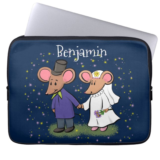 Funda Para Portátil Ilustracion de personalizado de pareja de ratones (Frente)