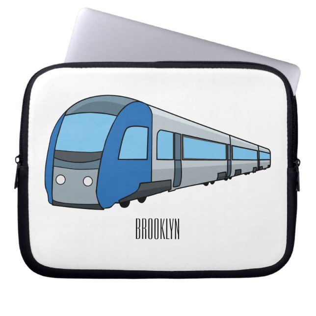 Funda Para Portátil Ilustracion de personalizado de trenes eléctricos (Frente)