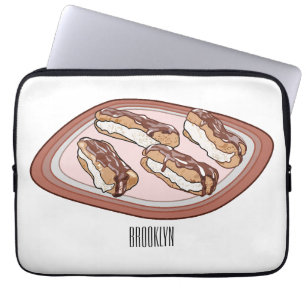 Funda Para Portátil Ilustracion de personalizado eclair de chocolate