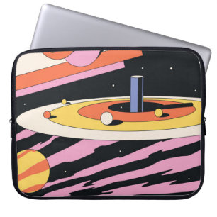 Funda Para Portátil Ilustracion de resumen espacial psicodélico, Geome