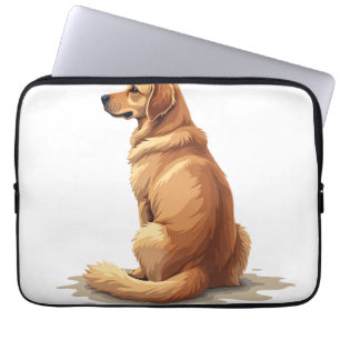 Funda Para Portátil Ilustración de Retrovisor de Perro Amante del Retr