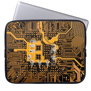 Funda Para Portátil Ilustración de textura de microesquema,microchip,r