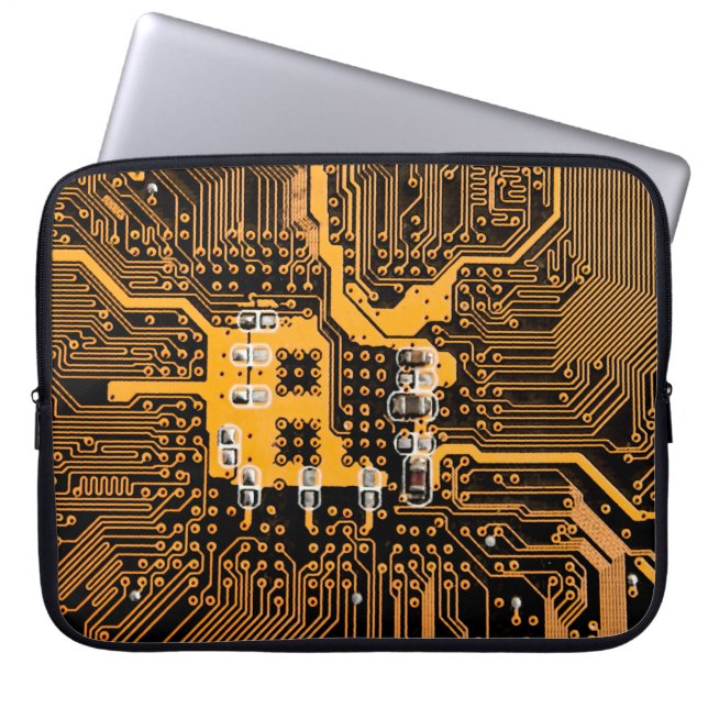 Funda Para Portátil Ilustración de textura de microesquema,microchip,r (Frente)
