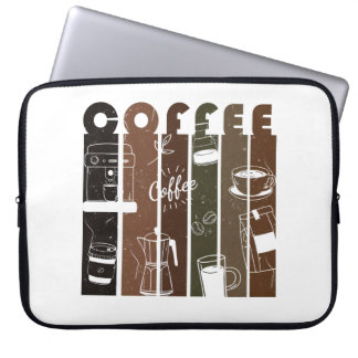 Funda Para Portátil Ilustración de tipografía de café vintage dibujada
