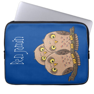 Funda Para Portátil Ilustracion de trío de búho lindo