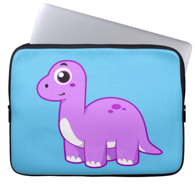 Funda Para Portátil Ilustracion De Un Dinosaurio Brontosauro. (Frente)