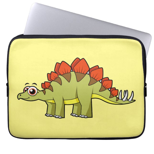 Funda Para Portátil Ilustracion De Un Dinosaurio Estegosaurio. (Frente)