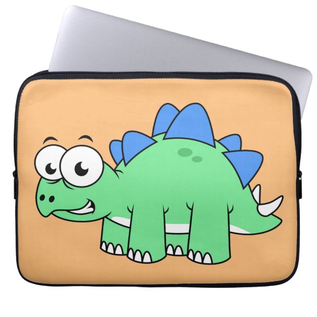 Funda Para Portátil Ilustracion De Un Estegosaurio. 2 (Frente)