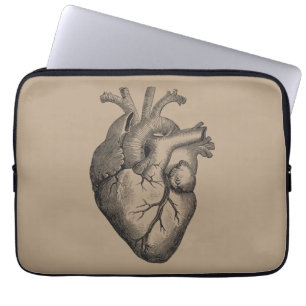 Funda Para Portátil Ilustracion del corazón del vintage