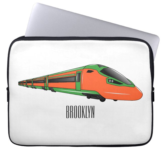 Funda Para Portátil Ilustracion del personalizado del tren de bala (Frente)