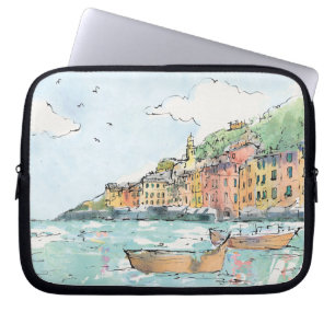 Funda Para Portátil Ilustracion del puerto de Porofino