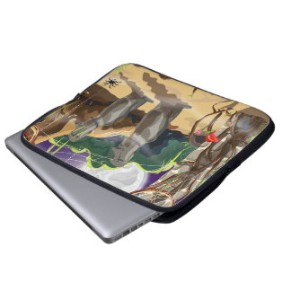 Funda Para Portátil Ilustracion del Templo Escondido de la Selva Tropi