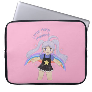 Funda Para Portátil Ilustración Dibujada a Mano de Niña Feliz – Pequeñ