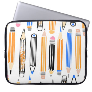 Funda Para Portátil Ilustracion dibujado a mano de lápiz de escuela