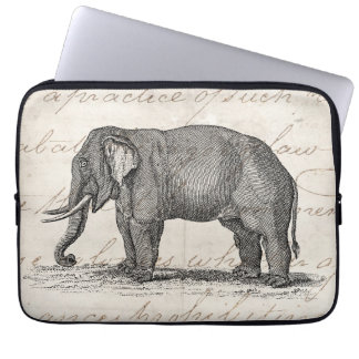 Funda Para Portátil Ilustracion elefante vintage de los años 1800 - El