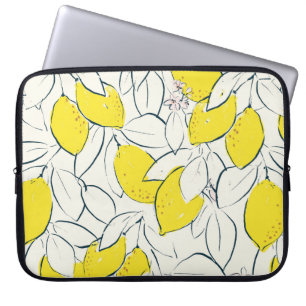 Funda Para Portátil Ilustracion extraído a mano de cítricos de limón a