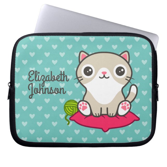 Funda Para Portátil Ilustracion Kitty (Frente)