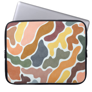 Funda Para Portátil Ilustración moderna abstracta en tonos terrosos.