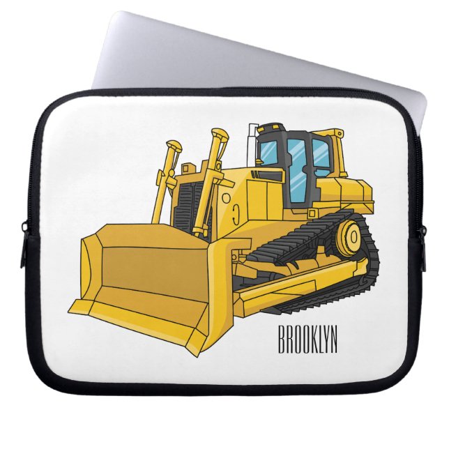 Funda Para Portátil Ilustracion personalizado Bulldozer (Frente)