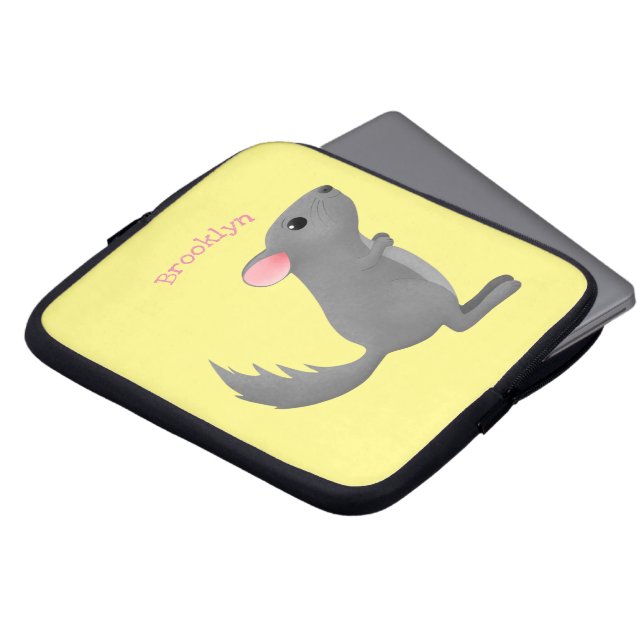 Funda Para Portátil Ilustracion personalizado chinchilla gris suave (Superior anverso)
