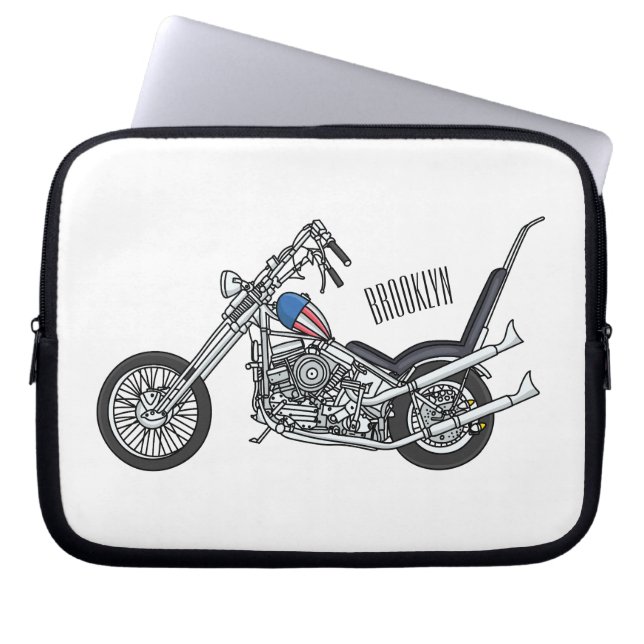 Funda Para Portátil Ilustracion personalizado Chopper Motorcycle 1950 (Frente)