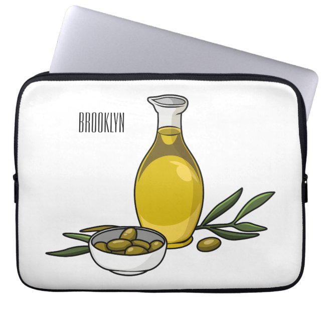 Funda Para Portátil Ilustracion personalizado de aceite de oliva (Frente)