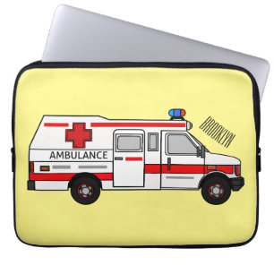 Funda Para Portátil Ilustracion personalizado de ambulancia