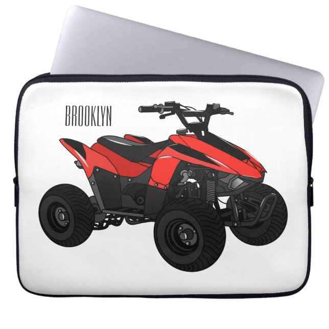 Funda Para Portátil Ilustracion personalizado de atv de cuatro bicicle (Frente)