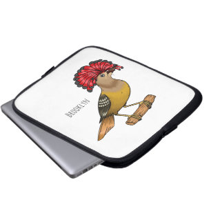 Funda Para Portátil Ilustracion personalizado de aves Royal flycatcher