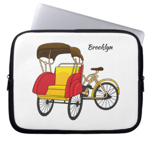 Funda Para Portátil Ilustracion personalizado de bicitaxi