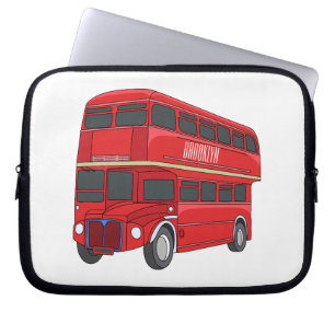 Funda Para Portátil Ilustracion personalizado de bus de dos pisos
