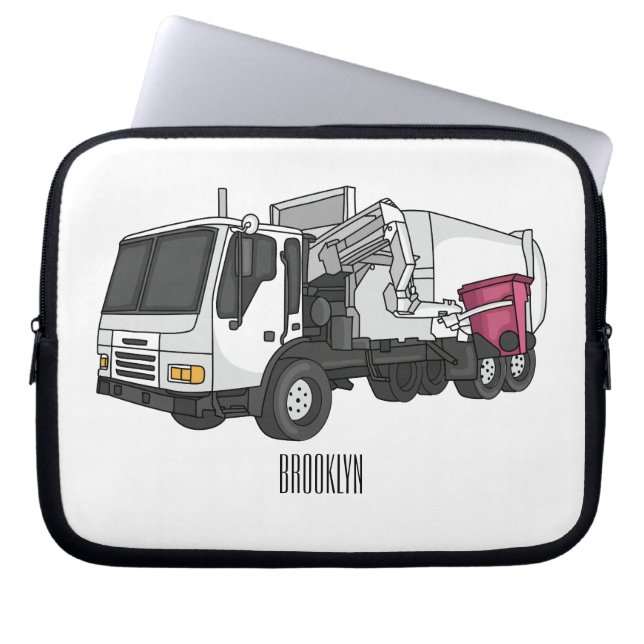 Funda Para Portátil Ilustracion personalizado de camión de basura (Frente)