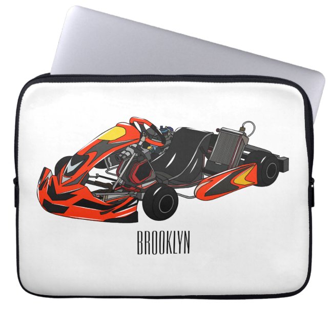 Funda Para Portátil Ilustracion personalizado de carreras de Kart (Frente)