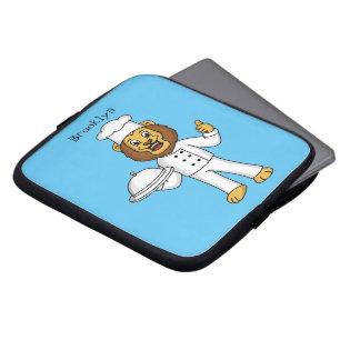 Funda Para Portátil Ilustracion personalizado de chef de un bonito leó