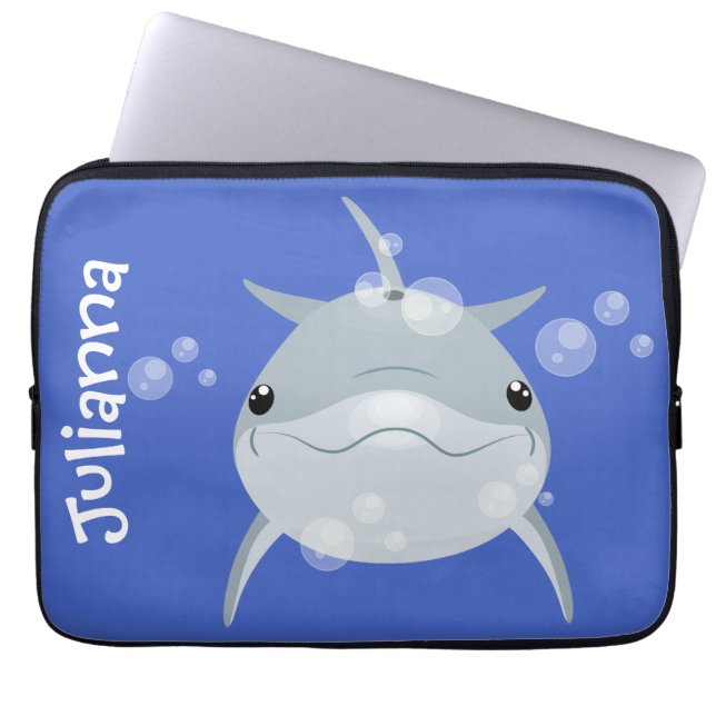 Funda Para Portátil Ilustracion personalizado de delfines kawaii (Frente)