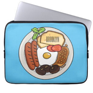 Funda Para Portátil Ilustracion personalizado de desayuno inglés
