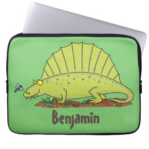 Funda Para Portátil Ilustracion personalizado de dimetrodon verde lind
