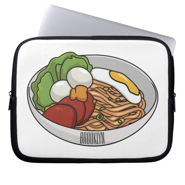 Funda Para Portátil Ilustracion personalizado de fideos (Frente)
