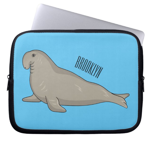 Funda Para Portátil Ilustracion personalizado de focas elefantes (Frente)