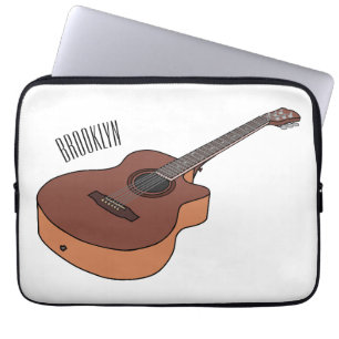 Funda Para Portátil Ilustracion personalizado de guitarra acústica