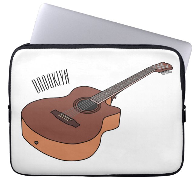 Funda Para Portátil Ilustracion personalizado de guitarra acústica (Frente)