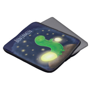 Funda Para Portátil Ilustracion personalizado de gusano de brillo verd