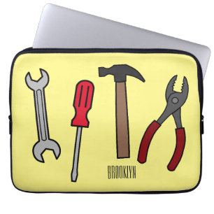 Funda Para Portátil Ilustracion personalizado de herramientas de carpi