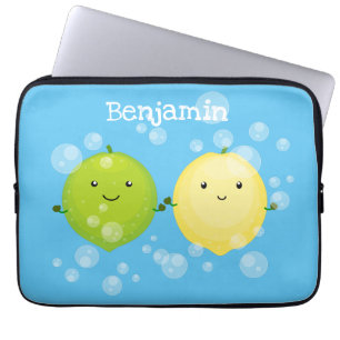 Funda Para Portátil Ilustracion personalizado de lima de limón feliz