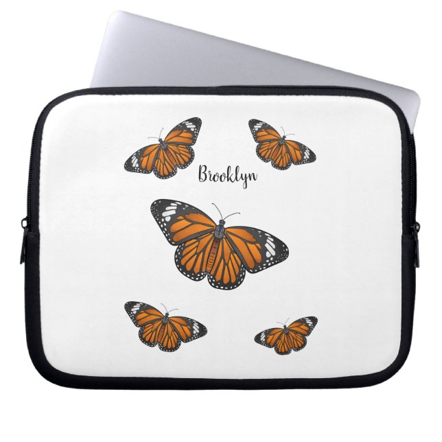 Funda Para Portátil Ilustracion personalizado de mariposa monarca (Frente)