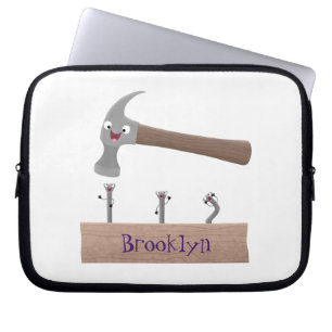 Funda Para Portátil Ilustracion personalizado de martillo y clavos lin