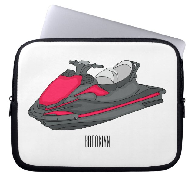 Funda Para Portátil Ilustracion personalizado de moto acuática (Frente)