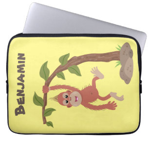 Funda Para Portátil Ilustracion personalizado de orangután bebé feliz
