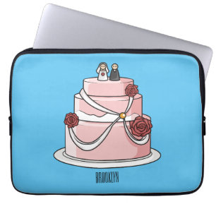 Funda Para Portátil ilustracion personalizado de pastel boda