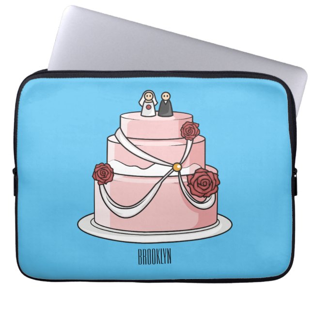 Funda Para Portátil ilustracion personalizado de pastel boda (Frente)